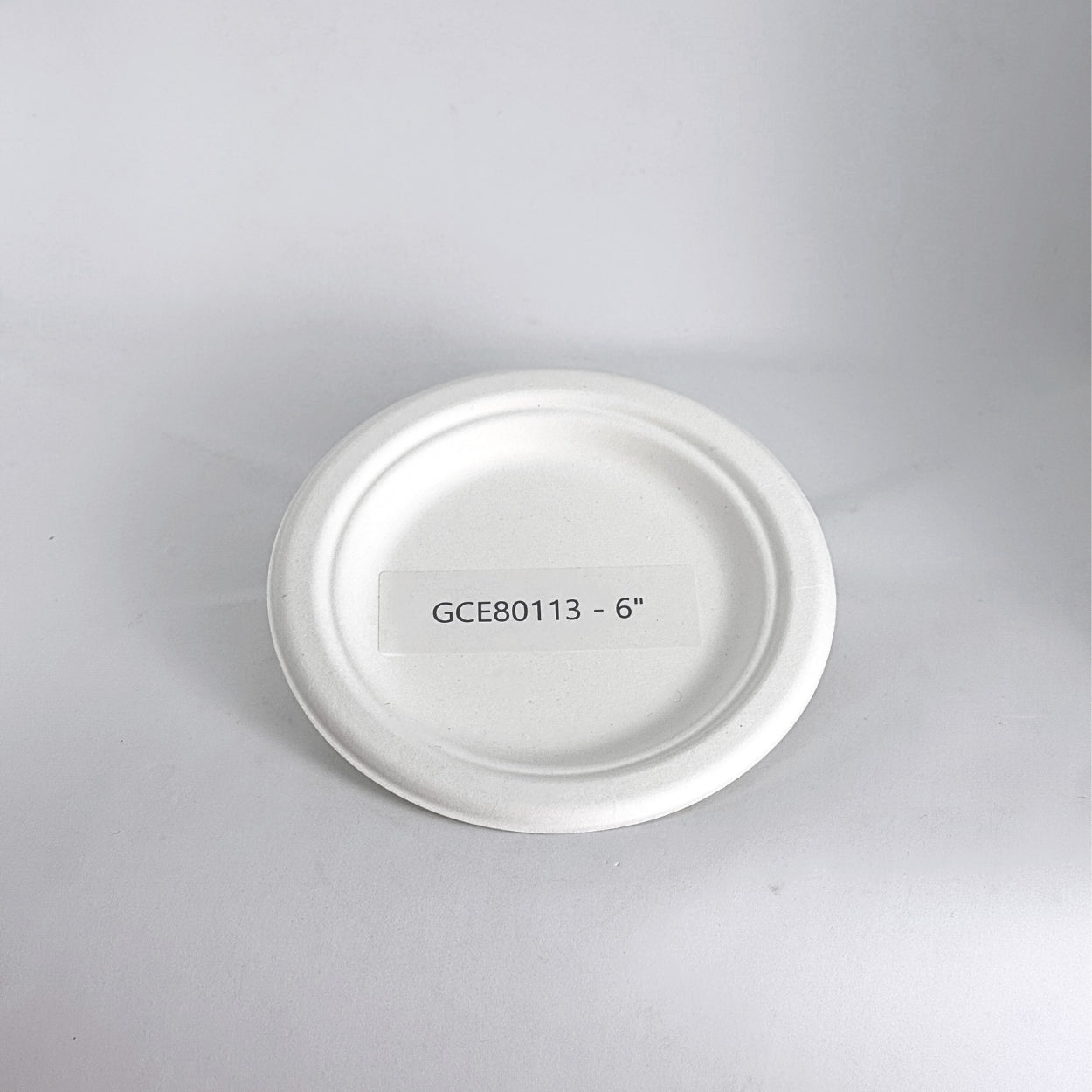 6" White Sugarcane Plate
