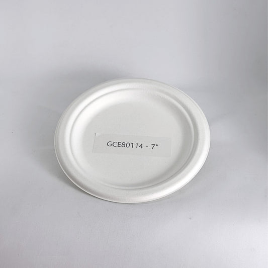 7" White Sugarcane Plate